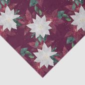 ポインセチアブルゴーニュとティール（緑がかった色）ウィンターホリデーフローラ 薄葉紙 (詳細)
