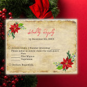 ポインセチアブーケ、ヴィンテージRSV インビテーションポストカード