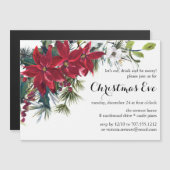 ポインセチアホリデーフローラクリスマスイブディナー マグネット招待状 (正面/裏面)
