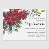 ポインセチアホリデーフローラクリスマスイブディナー マグネット招待状 (正面)