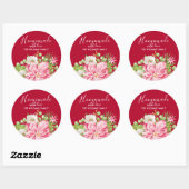 ポインセチアホームメイドウィズラブクリスマスベーキング ラウンドシール (シート)