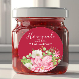 ポインセチアホームメイドウィズラブクリスマスベーキング ラウンドシール