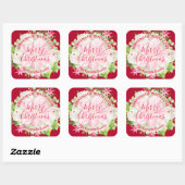 ポインセチアホームメイドフードトリートクリスマスベーキング スクエアシール (シート)