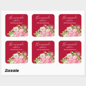 ポインセチアホームメイドフードトリートクリスマスベーキング スクエアシール (シート)