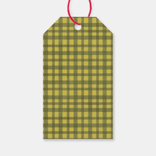 ポインセチアミニマルグリーンジンガムのメリークリスマス ギフトタグ (裏面)