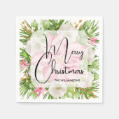 ポインセチアメリークリスマスパーティー スタンダードカクテルナプキン (正面)
