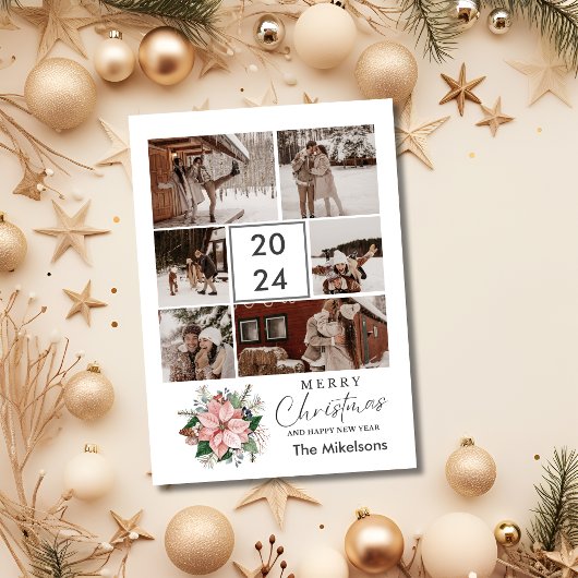 ポインセチアモダントレンディークリスマスカップルの写真 シーズンカード