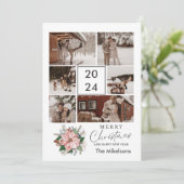 ポインセチアモダントレンディークリスマスカップルの写真 シーズンカード (スタンド正面)