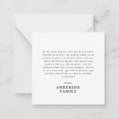 ポインセチアモダンフローラの葉メリークリスマス ノートカード (裏面)