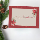 ポインセチアモダンメリークリスマスカード シーズンカード