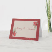 ポインセチアモダンメリークリスマスカード シーズンカード (正面)