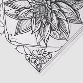 ポインセチアユニーククリスマスラインスケッチアートワーク 薄葉紙 (詳細)