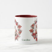 ポインセチアリースサンタクロースクリスマス マグカップ (中央)