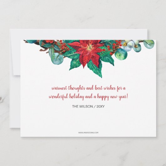 ポインセチアリース引っ越しましたホリデーアナウンス (裏面)