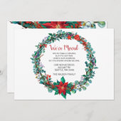 ポインセチアリース引っ越しましたホリデーアナウンス (正面/裏面)