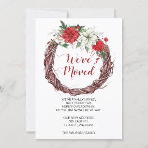 ポインセチアリース引っ越しましたホリデーアナウンス