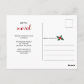 ポインセチアリース引っ越しましたホリデーアナウンス ポストカード (裏面)