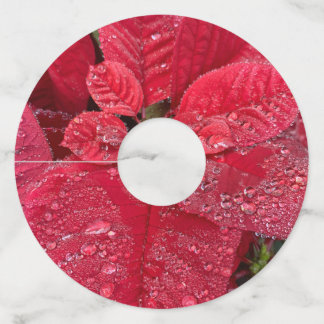 ポインセチアワインラベル番号： 2 ワイングラスタグ