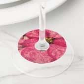 ポインセチアワインラベルNo: 6 ワイングラスタグ (クローズアップ)