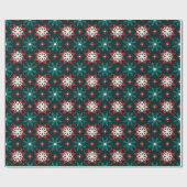 ポインセチア万華鏡のように千変万化するパターン幾何学的クリスマスフェスティバル ラッピングペーパー (フラット)