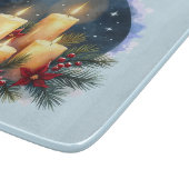 ポインセチア付きクリスマスキャンドルグロー カッティングボード (角)