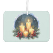 ポインセチア付きクリスマスキャンドルグロー カーエアーフレッシュナー (裏面)