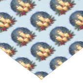 ポインセチア付きクリスマスキャンドルグロー ショートテーブルランナー (コーナー)