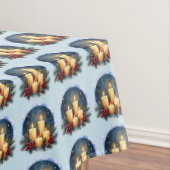 ポインセチア付きクリスマスキャンドルグロー テーブルクロス (インサイチュ)