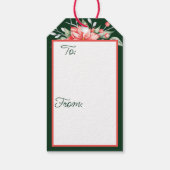 ポインセチア付きパステルクリスマスベル ギフトタグ (裏面)