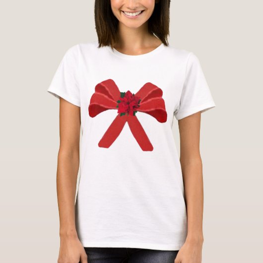 ポインセチア付きRED BOW Tシャツ (正面)