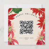 ポインセチア企業のビジネスQRコードクリスマス シーズンカード (正面)