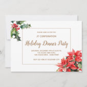 ポインセチア企業のフラワークリスマスパーティー 招待状 (正面)