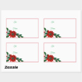 ポインセチア休日クリスマスステッカーギフトラベル 長方形シール (シート)