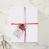 ポインセチア会社のクリスマス ギフトタグ (より糸付き)