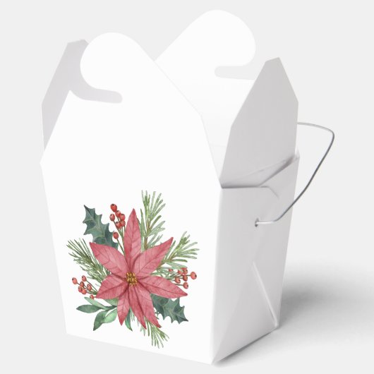 ポインセチア冬のウェディングレッドフローラクリスマス フェイバーボックス (オープン)