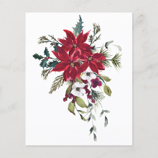 ポインセチア冬のクリスマスフローラフレーム予算 チラシ (裏面)