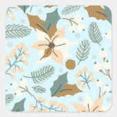 ポインセチア冬のホリデーシール スクエアシール (正面)