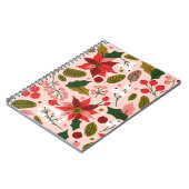 ポインセチア冬のホリデーノート ノートブック (左側)
