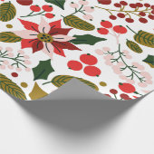 ポインセチア冬のホリデーラッピング紙 ラッピングペーパー (角)