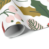 ポインセチア冬のホリデーラッピング紙 ラッピングペーパー (ロールコーナー)