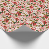 ポインセチア冬のホリデーラッピング紙 ラッピングペーパー (角)