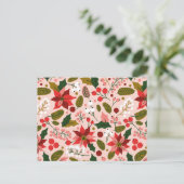 ポインセチア冬の休日はがき ポストカード (スタンド正面)