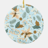 ポインセチア冬の休日オーナメント セラミックオーナメント (裏面)