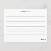 ポインセチア冬フローラブライダルシャワーレシピカード ポストカード (裏面)