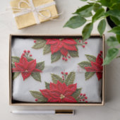 ポインセチア刺繍クリスマス休日のフェルト 薄葉紙 (ギフト)