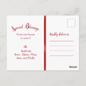 ポインセチア家族の写真はがき ポストカード (裏面)