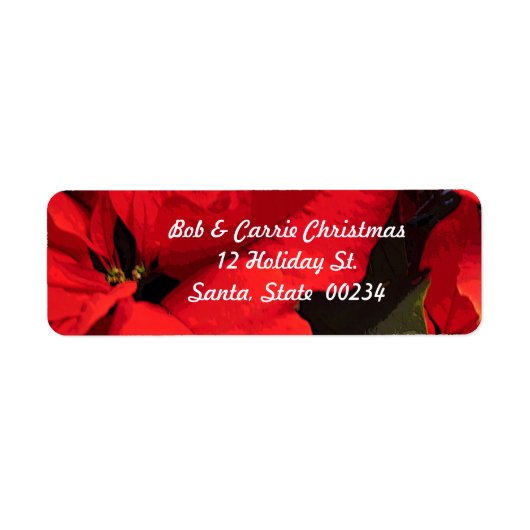 ポインセチア差出人住所ラベル ラベル (正面)