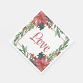 ポインセチア愛クリスマス冬の結婚式 スタンダードランチョンナプキン (角)