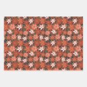 ポインセチア折り返し紙セット(3枚) ラッピングペーパーシート (正面2)