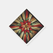 ポインセチア星フェスティバルステンドグラスのデコパージュ スタンダードカクテルナプキン (角)
